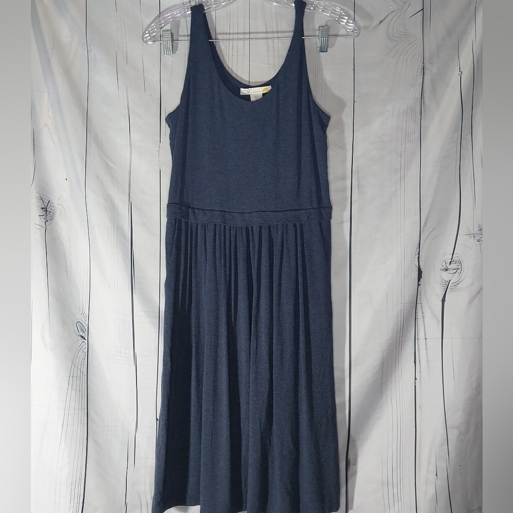 C&C California Scoop Neck Tank Navy Blue Midi Flowy Dress Size S